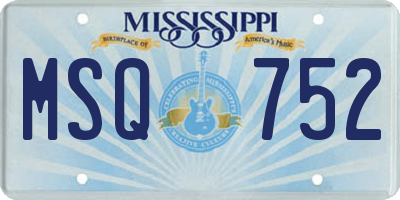 MS license plate MSQ752