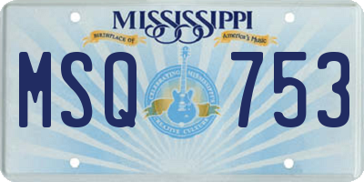 MS license plate MSQ753