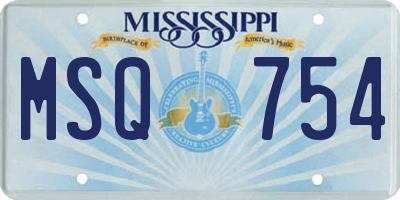 MS license plate MSQ754