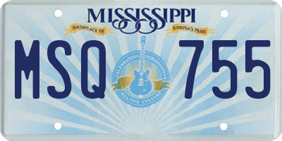 MS license plate MSQ755