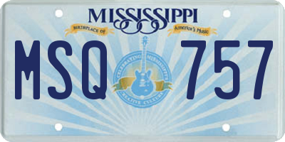 MS license plate MSQ757