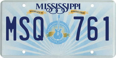 MS license plate MSQ761