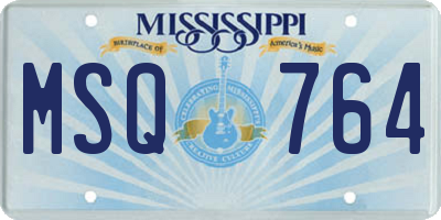 MS license plate MSQ764