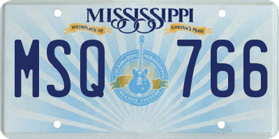 MS license plate MSQ766