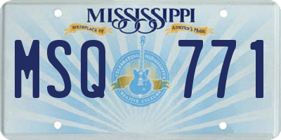 MS license plate MSQ771