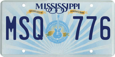 MS license plate MSQ776