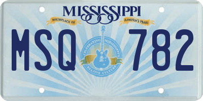 MS license plate MSQ782