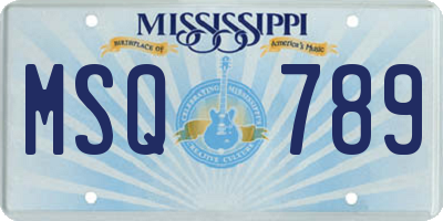 MS license plate MSQ789