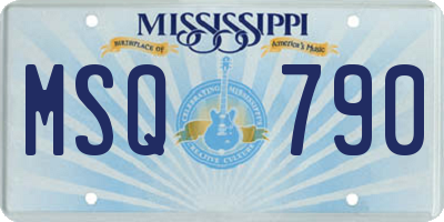 MS license plate MSQ790