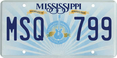 MS license plate MSQ799