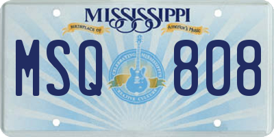 MS license plate MSQ808