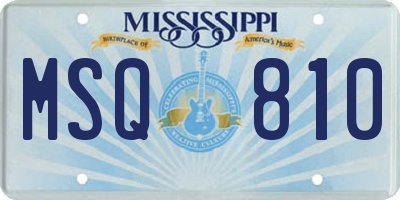 MS license plate MSQ810