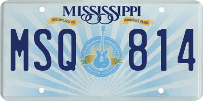 MS license plate MSQ814