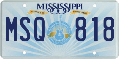 MS license plate MSQ818
