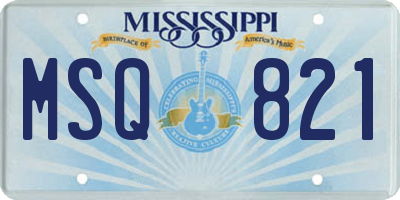 MS license plate MSQ821