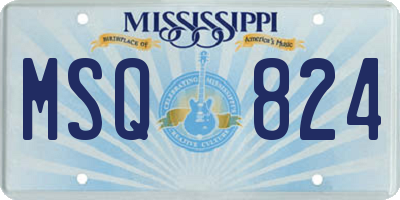 MS license plate MSQ824