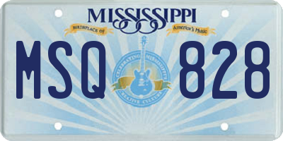 MS license plate MSQ828
