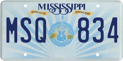 MS license plate MSQ834
