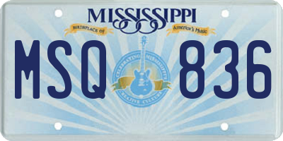 MS license plate MSQ836