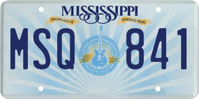 MS license plate MSQ841
