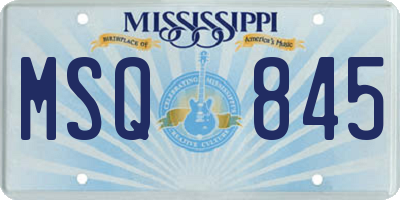 MS license plate MSQ845