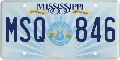 MS license plate MSQ846