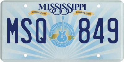 MS license plate MSQ849