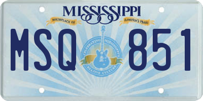 MS license plate MSQ851