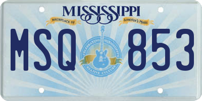 MS license plate MSQ853