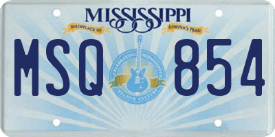 MS license plate MSQ854