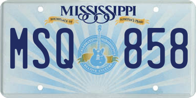 MS license plate MSQ858