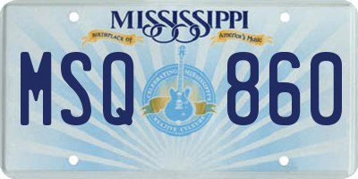 MS license plate MSQ860