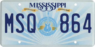 MS license plate MSQ864