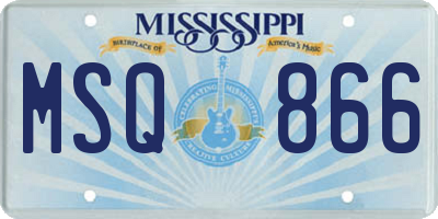 MS license plate MSQ866