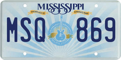 MS license plate MSQ869