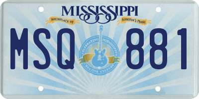 MS license plate MSQ881