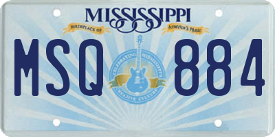 MS license plate MSQ884