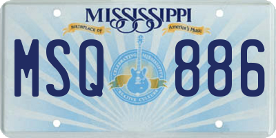 MS license plate MSQ886