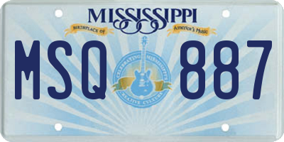 MS license plate MSQ887