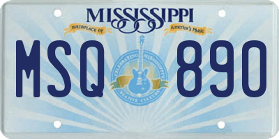 MS license plate MSQ890