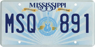 MS license plate MSQ891