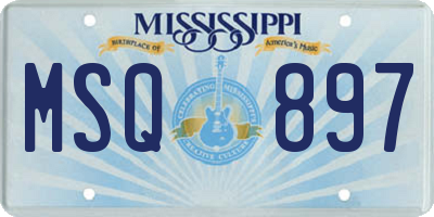 MS license plate MSQ897
