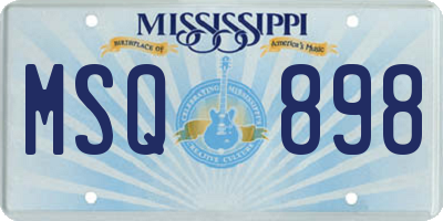 MS license plate MSQ898