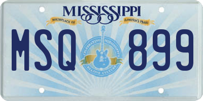 MS license plate MSQ899