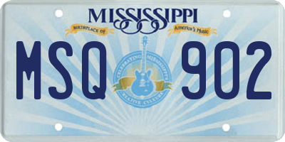 MS license plate MSQ902