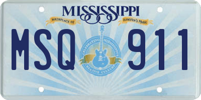 MS license plate MSQ911