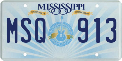 MS license plate MSQ913