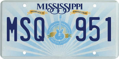 MS license plate MSQ951