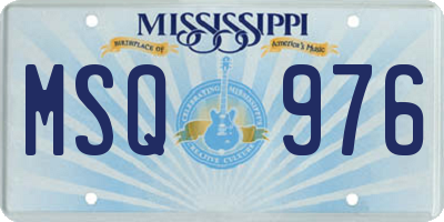 MS license plate MSQ976