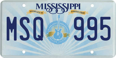 MS license plate MSQ995